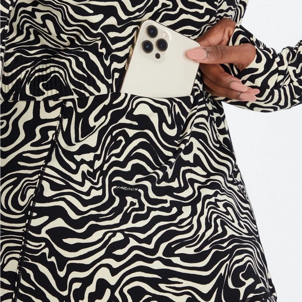 Fabletics XL Marbled Zebra Trinity Performance Activewear Zip Jacket w/ Pockets - Picture 5 of 16